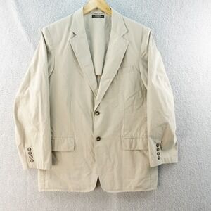 Vintage LL Bean Men's‎ 40R Beige Blazer Sport Coat Two Button Collared Preppy